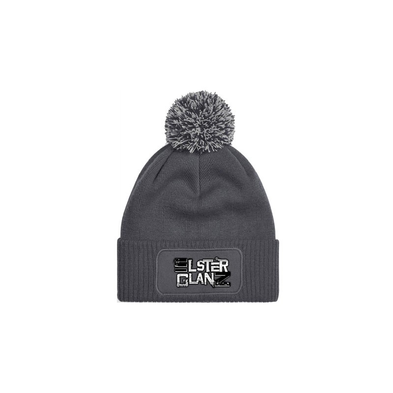 Mütze mit Bommel Grau